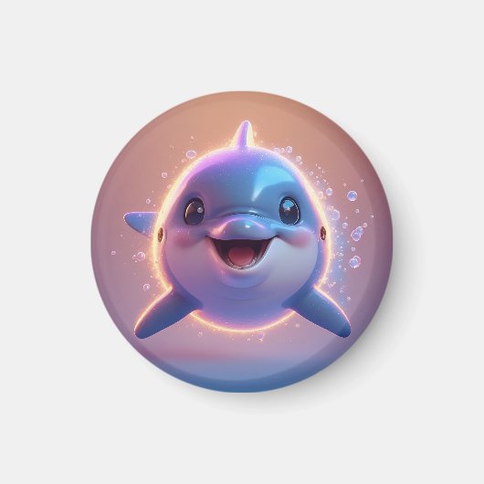 Adortable Cartoon Dolphin Magnet (Vorne)