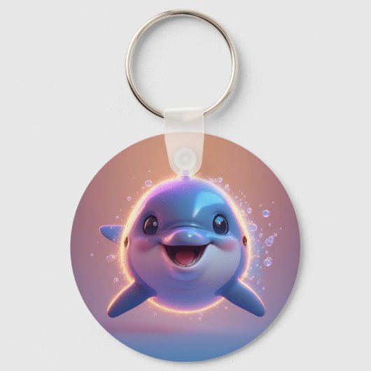 Adortable Cartoon Dolphin Schlüsselanhänger (Vorderseite)
