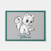 Adortable Cartoon Kitten Cat Personalize Willkomme Fußmatte (Vorderseite)