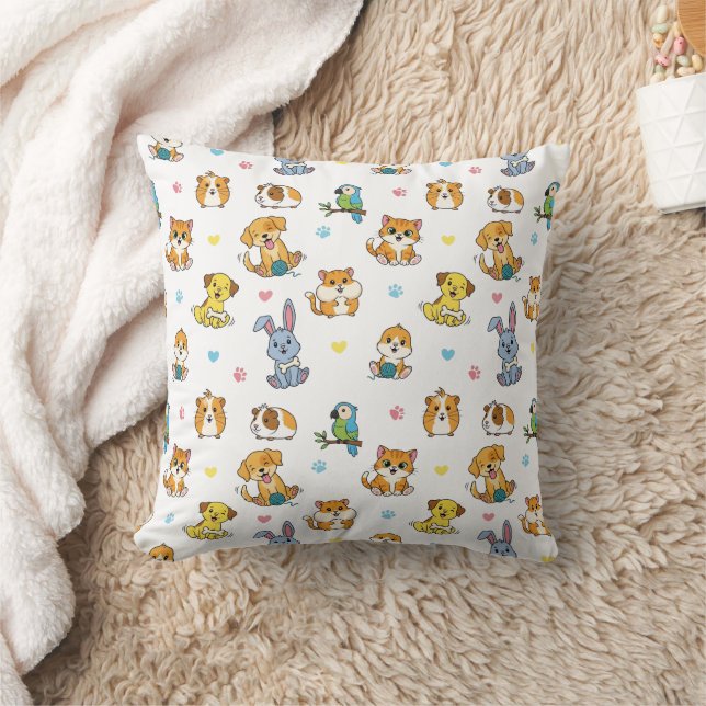 Adortable Cartoon Pet Pattern Kissen (Decke)