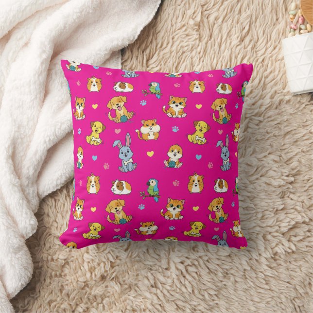 Adortable Cartoon Pet Pattern Kissen (Decke)