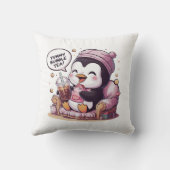 Adortable Cartoon Pinguin: Gemütlich, Kawaii Vibes Kissen (Rückseite)