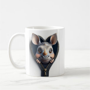 Adortable Cartoon Rhinoceros Gesichtsausdruck von  Kaffeetasse