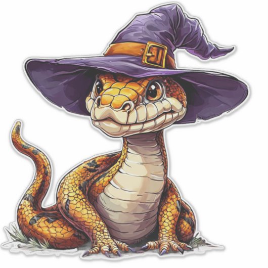 Adortable Cartoon Schlange Aufkleber (Vorderseite)