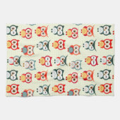 Adortable Cartoon Winking Owl Muster Geschirrtuch (Horizontal)