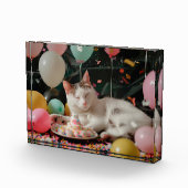 Adortable Cat Geburtstagsfeier Design Fotoblock (Rechts)
