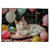 Adortable Cat Geburtstagsfeier Design Große Geschenktüte (Rückseite)