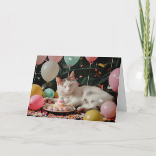 Adortable Cat Geburtstagsfeier Design Karte