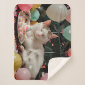 Adortable Cat Geburtstagsfeier Design Sherpadecke (Vorderseite)