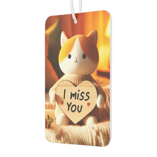 Adortable Cat Plush mit herzlicher Botschaft Autolufterfrischer (Links)