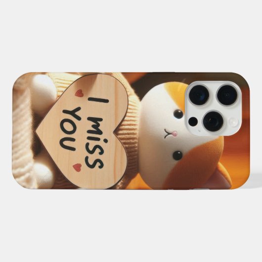 Adortable Cat Plush mit herzlicher Botschaft iPhone Hülle (Rückseite (Horizontal))