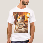 Adortable Cat Plush mit herzlicher Botschaft T-Shirt (Vorderseite)