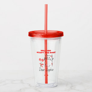 Adortable Cat&Rose Acrylic Tumbler Acryltrinkbecher