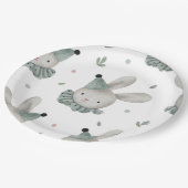 Adortable Chic Bunny Rabbit Rustikal Pappteller (Schrägansicht)