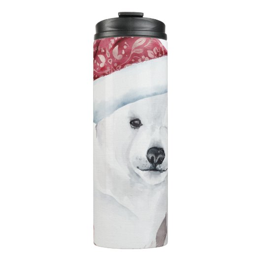 Adortable Christmas Polar Bär Thermosbecher (Vorderseite)