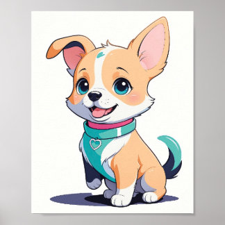 Adortable Corgi Welpe - Niedliches Kinderzimmer Poster