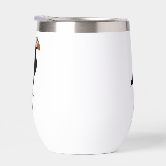 Adortable Creste Puffin Stehender Cartoon (Rechts)