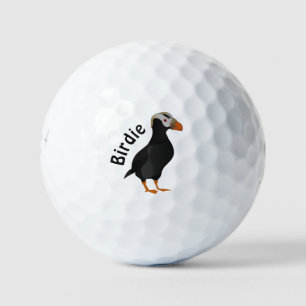 Adortable Creste Puffin Stehender Cartoon Golfball