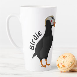Adortable Creste Puffin Stehender Cartoon Milchtasse