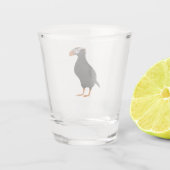 Adortable Creste Puffin Stehender Cartoon Schnapsglas (Rückseite)