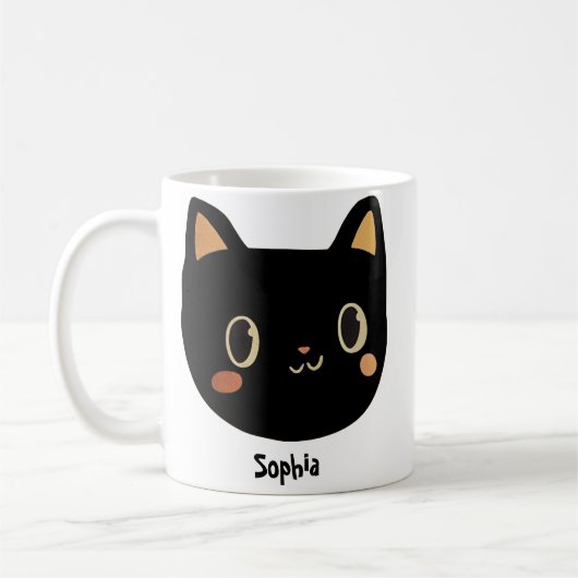Adortable Custom Black Cat Tasse (Links)