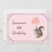 Adortable Custom Eichhörnchen Geburtstag einladen Einladung (Vorderseite)