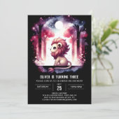 Adortable Custom Lion Birthday Einladung (Stehend Vorderseite)