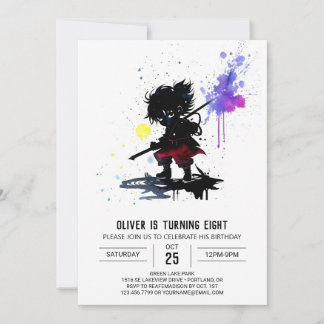 Adortable Custom Ninja Boy Digital Geburtstag Einladung