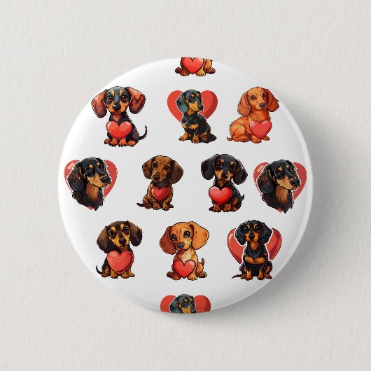 Adortable Dackel und Herzblut Button (Vorderseite)