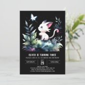 Adortable Digital Cat Geburtstag Einladung (Stehend Vorderseite)