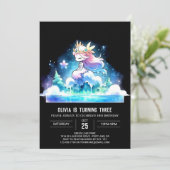 Adortable Digital Princess Geburtstag Einladung (Stehend Vorderseite)