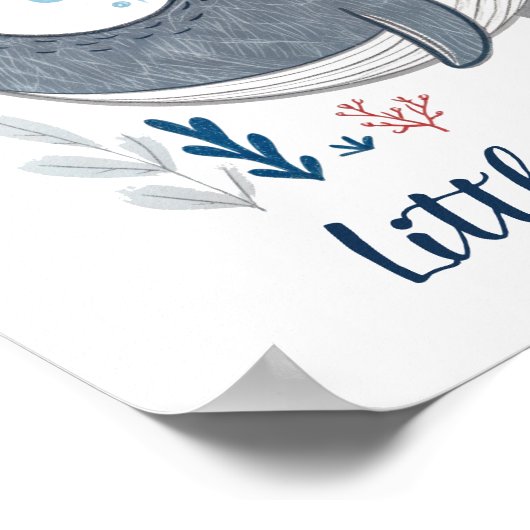Adortable Doodle Whale Kinderzimmer Wallfahrtskirc Poster (Ecke)