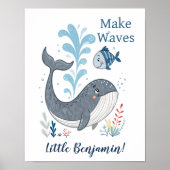 Adortable Doodle Whale Kinderzimmer Wallfahrtskirc Poster (Vorne)