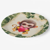 Adortable Dschungel Pappteller (Schrägansicht)