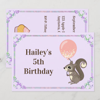 Adortable Eichhörnchen zum Geburtstag einladen Einladung