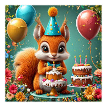 Adortable Eichhörnchen zum Geburtstag