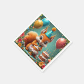 Adortable Eichhörnchen zum Geburtstag Serviette (Ecke)