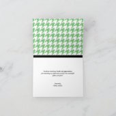 Adortable Elefanten-Custom Green Hahnentrittmuster Dankeskarte (Innenseite)