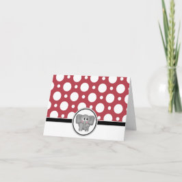 Adortable Elefanten Custom Red Polka Dot Cards Karte
