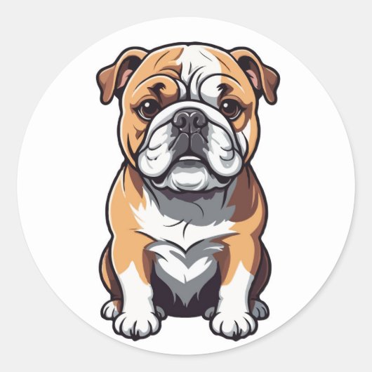 Adortable English Bulldog Sticker - Niedliche Hund (Vorderseite)