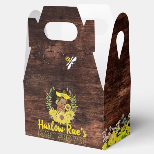 Adortable Ethnic Baby Girl |Gelbe Sonnenblume Rust Geschenkschachtel (Geöffnet)