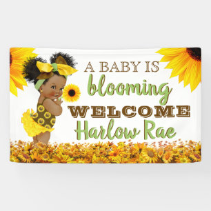 Adortable Ethnic Baby Girl Sonnenblumendusche Banner