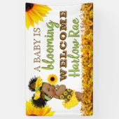 Adortable Ethnic Baby Girl | Sonnenblumendusche Banner (Vertikal)