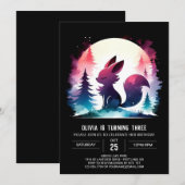 Adortable Fantasy Wolf Birthday Einladung (Vorne/Hinten)