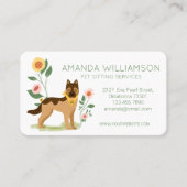 Adortable floral German Shepard Pet Care Services Visitenkarte (Vorderseite)