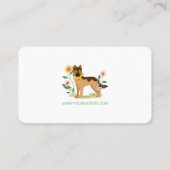 Adortable floral German Shepard Pet Care Services Visitenkarte (Rückseite)