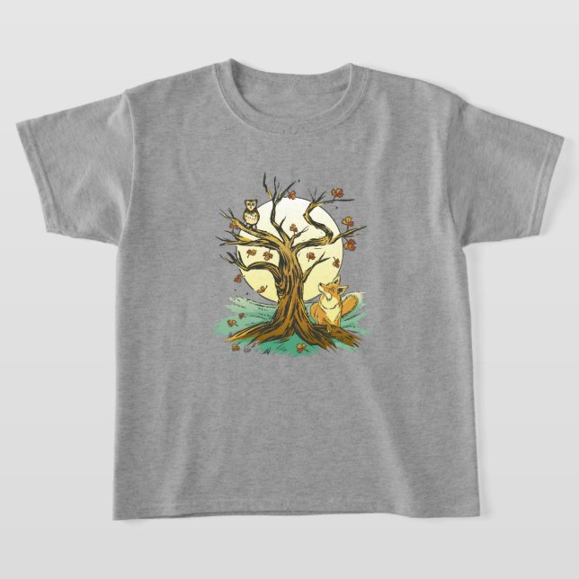 Adortable Fox and Owl T-Shirt (Ablage )