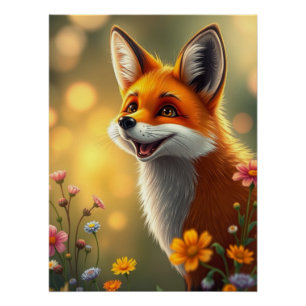 Adortable Fox Art Poster