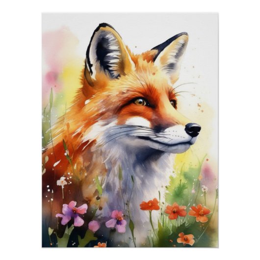 Adortable Fox Porträt Poster (Vorderseite)