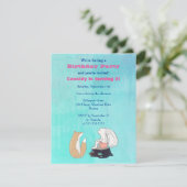 Adortable Fox und Kaninchen Illustrierte Geburtsta Einladung (Stehend Vorderseite)